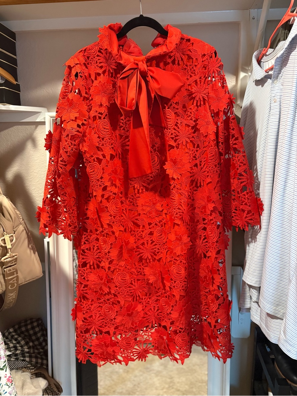 Tuckernuck Red Lace Long Sleeve Dress - Picture 6 of 8